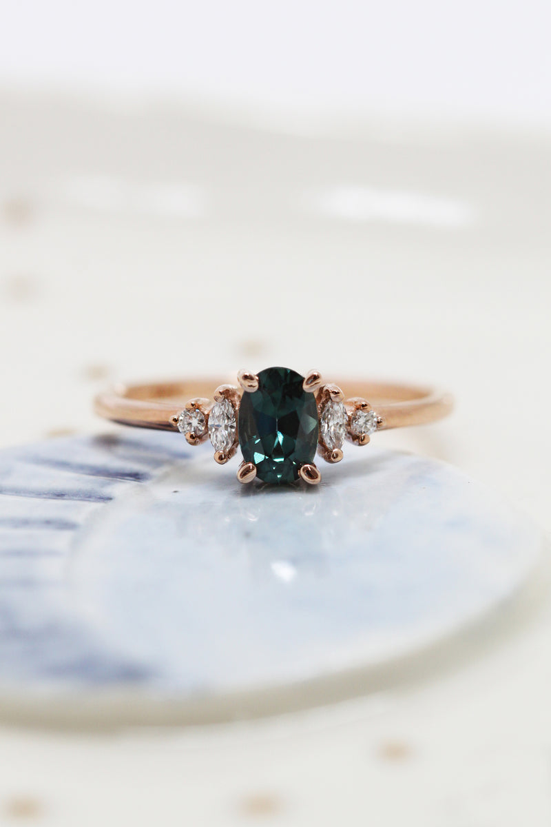 Bague ALICE // Saphir Montana ''Teal''