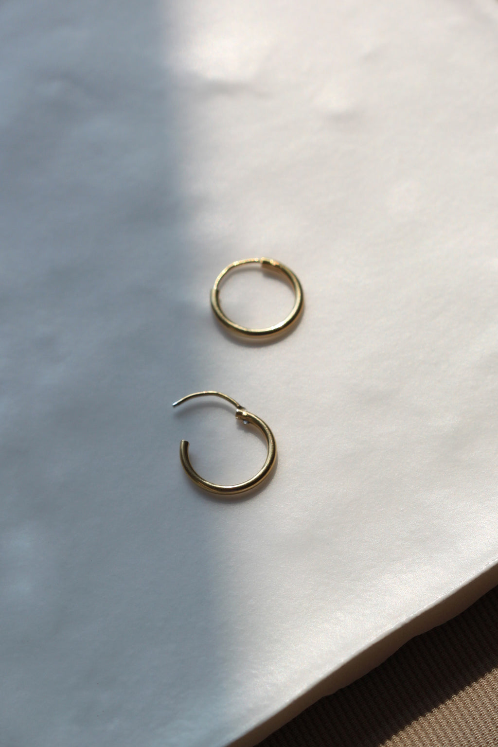 DERNIÈRE CHANCE // Boucles d'oreilles anneaux à charnières // 12 mm // Doré