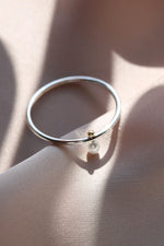 Gold ball ring + pearl // 2 tones