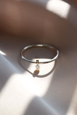 Gold + pearl ball ring