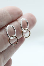Double hoop earrings // 2 tones