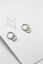 Double hoop earrings // 2 tones