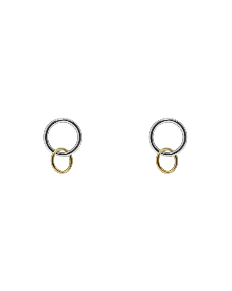 Double hoop earrings // 2 tones