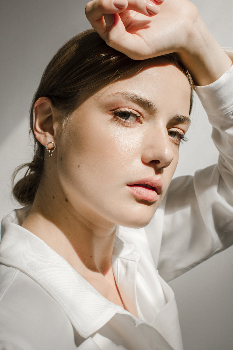 Double hoop earrings // 2 tones