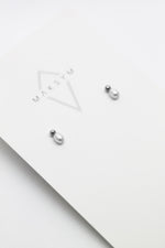 Ball + pearl earrings // Silver