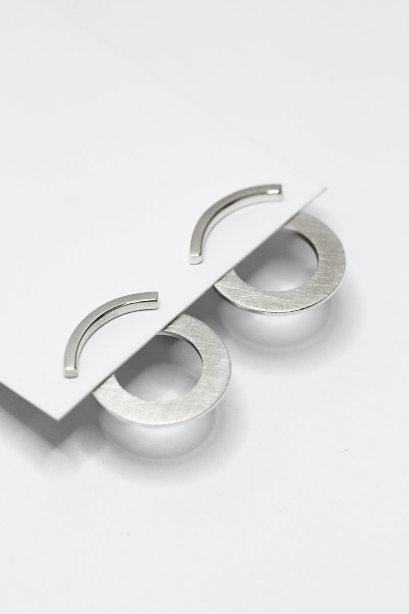 Boucles d'oreilles cercles + arcs // Argent