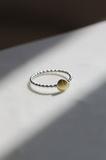 Beaded ring + gold dot // 10K Gold