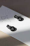 LAST UNITS // Hoop + black onyx earrings // Silver
