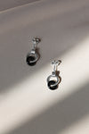 LAST UNITS // Hoop + black onyx earrings // Silver