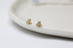 Boucles d'oreilles fleurs + diamants // Or 14K