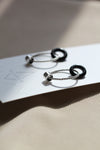 LAST CHANCE // Twisted hoop + black onyx earrings // Silver