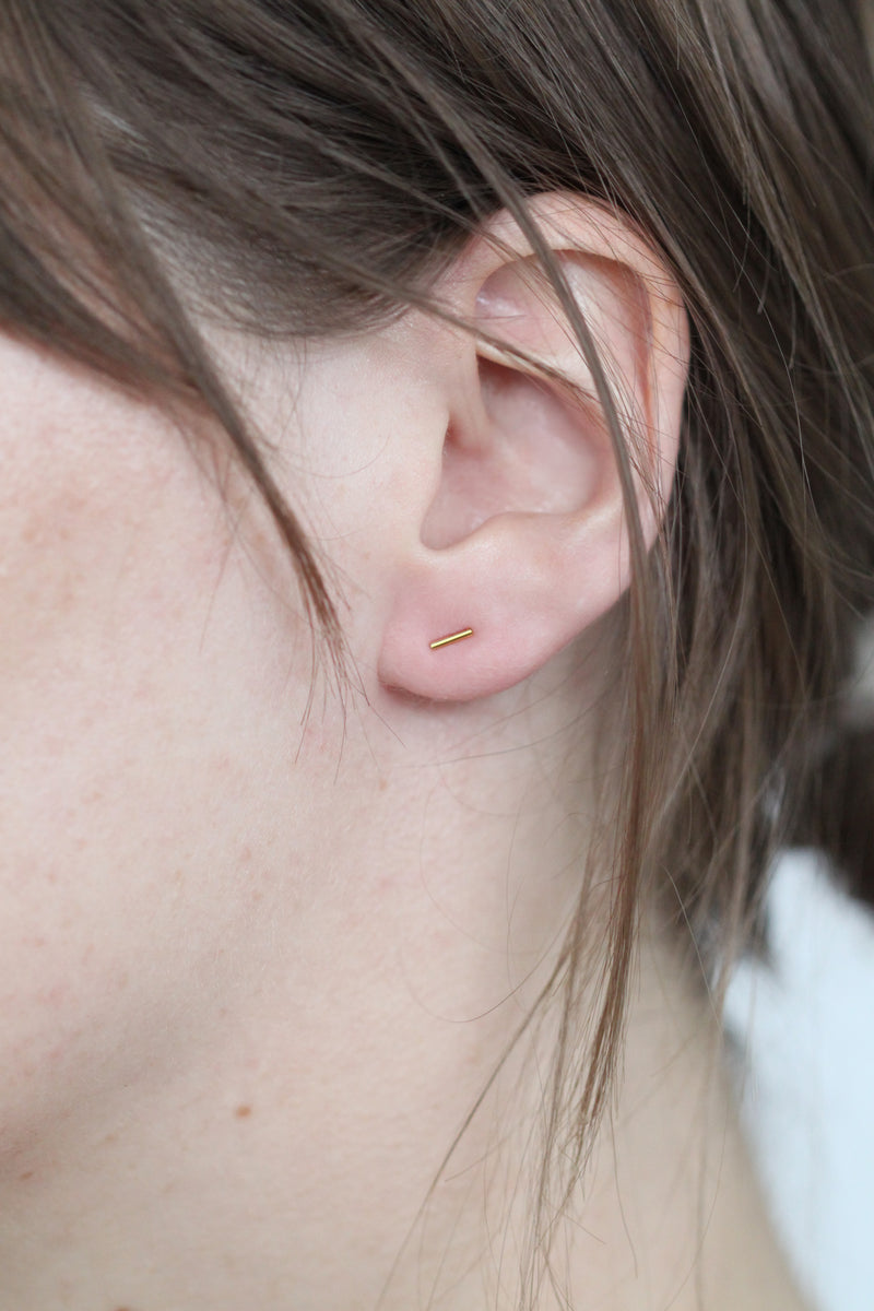 Boucles d'oreilles barres // 5 mm // Or rempli 14K