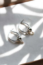 LAST CHANCE // Oval hoop earrings + discs // Silver + Pearls