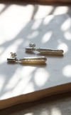 LAST UNITS // Long Biwa pearl earrings // Silver
