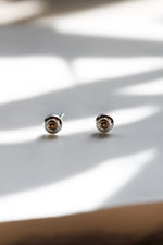 LAST CHANCE // Silver circle earrings + gold ball // 2 tones