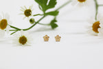 Boucles d'oreilles minis marguerites // Or massif