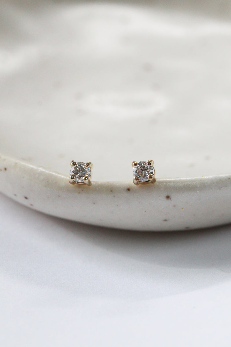 Boucles d'oreilles diamants // Or 14K