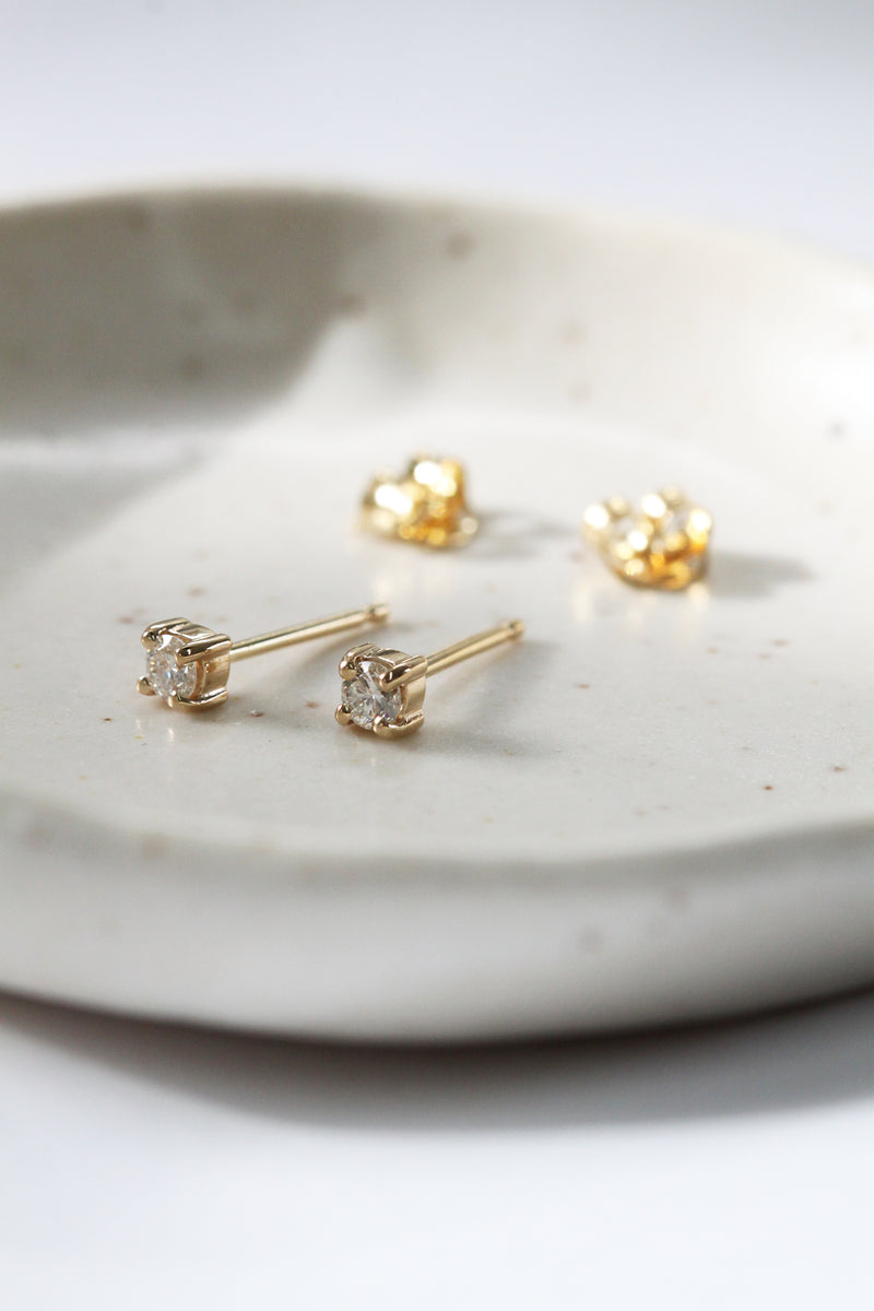 Boucles d'oreilles diamants // Or 14K