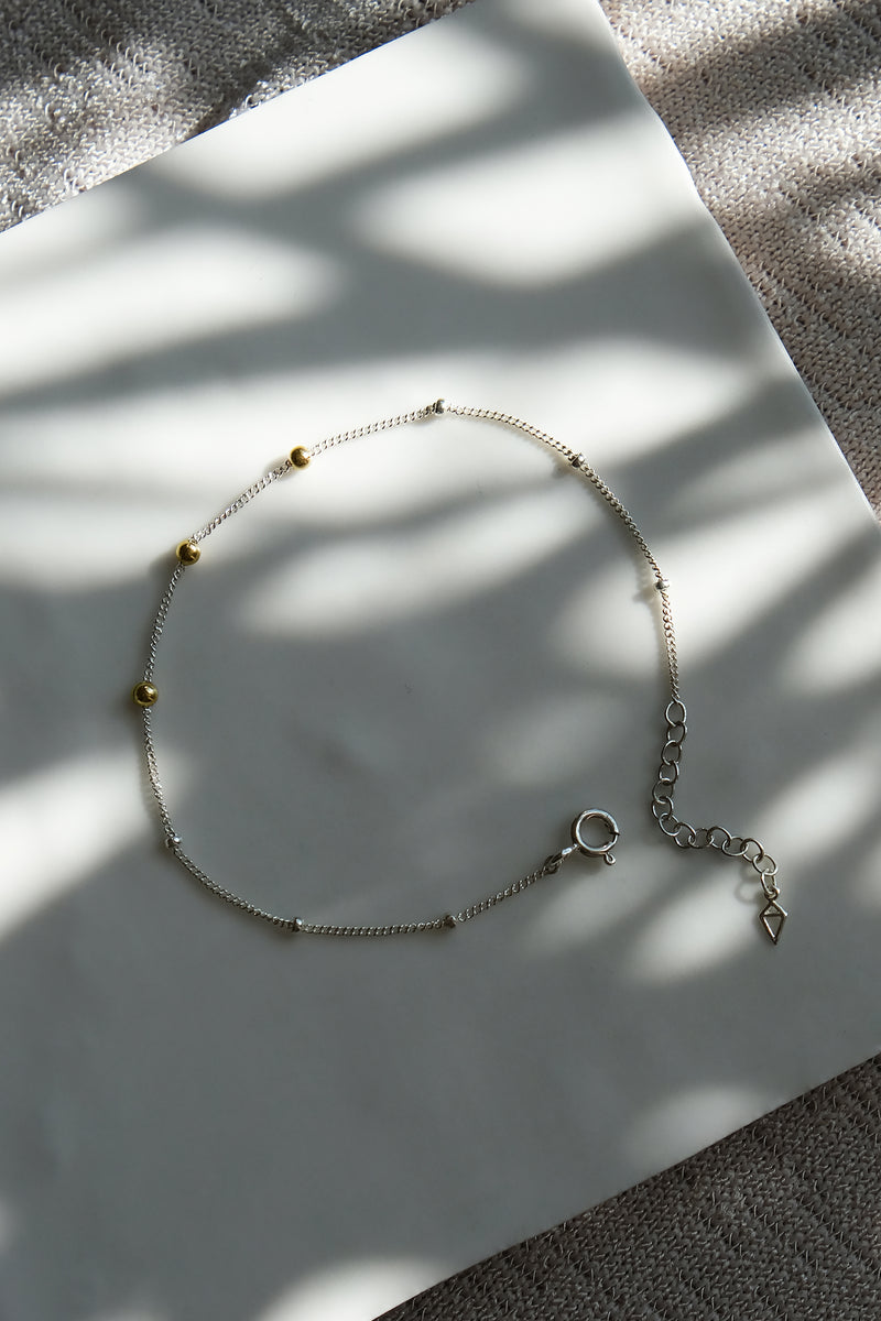 Two tone ball chain bracelet