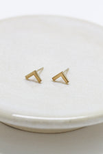 Small V earrings // Yellow solid gold