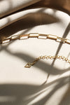 LAST UNITS // Paper clip chain necklace + Biwa pearls // Golden