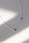 Dot necklace + black spinel // Silver + 10k gold