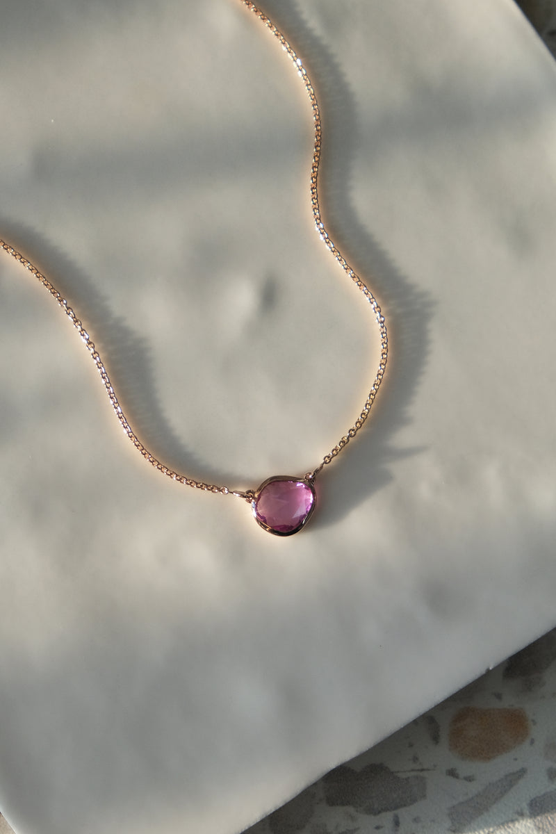 Collier saphir rose cut // Fuchsia