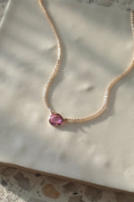 Collier saphir rose cut // Fuchsia