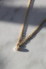 Chain + rice pearl necklace // 10K gold