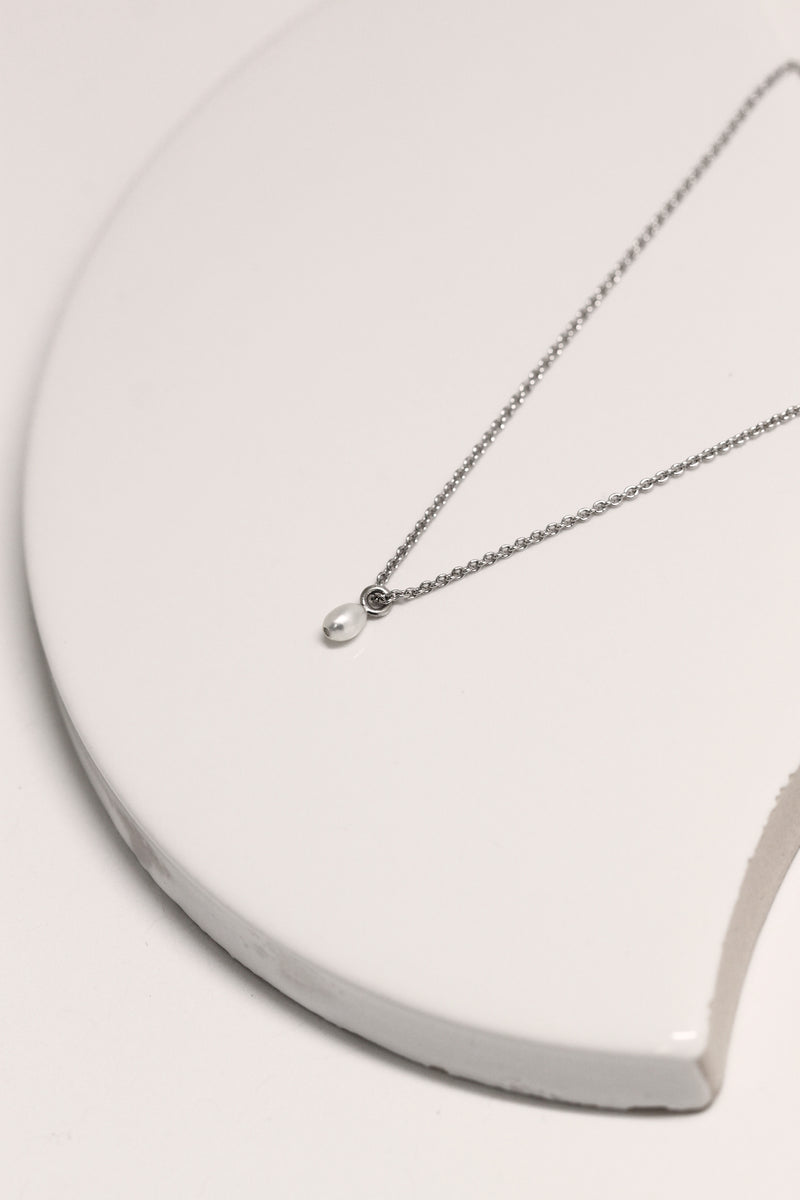 Chain + rice pearl necklace // 10K gold