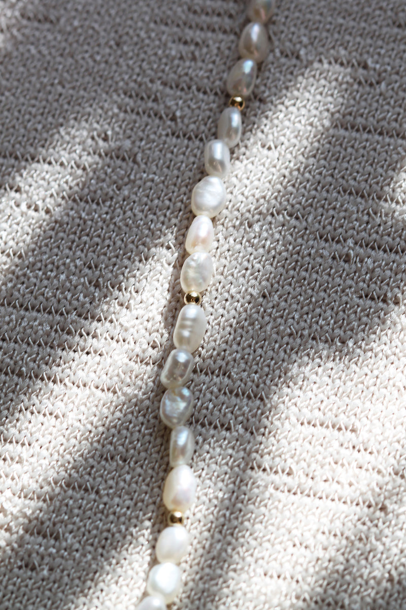 DERNIERS EXEMPLAIRES // Collier de perles riz + boules // Doré