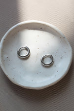 Silver huggies earrings // 12 mm