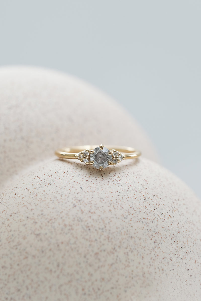 READY TO SHIP // TALIA Salt & Light Gray Pepper Diamonds 0.48ct