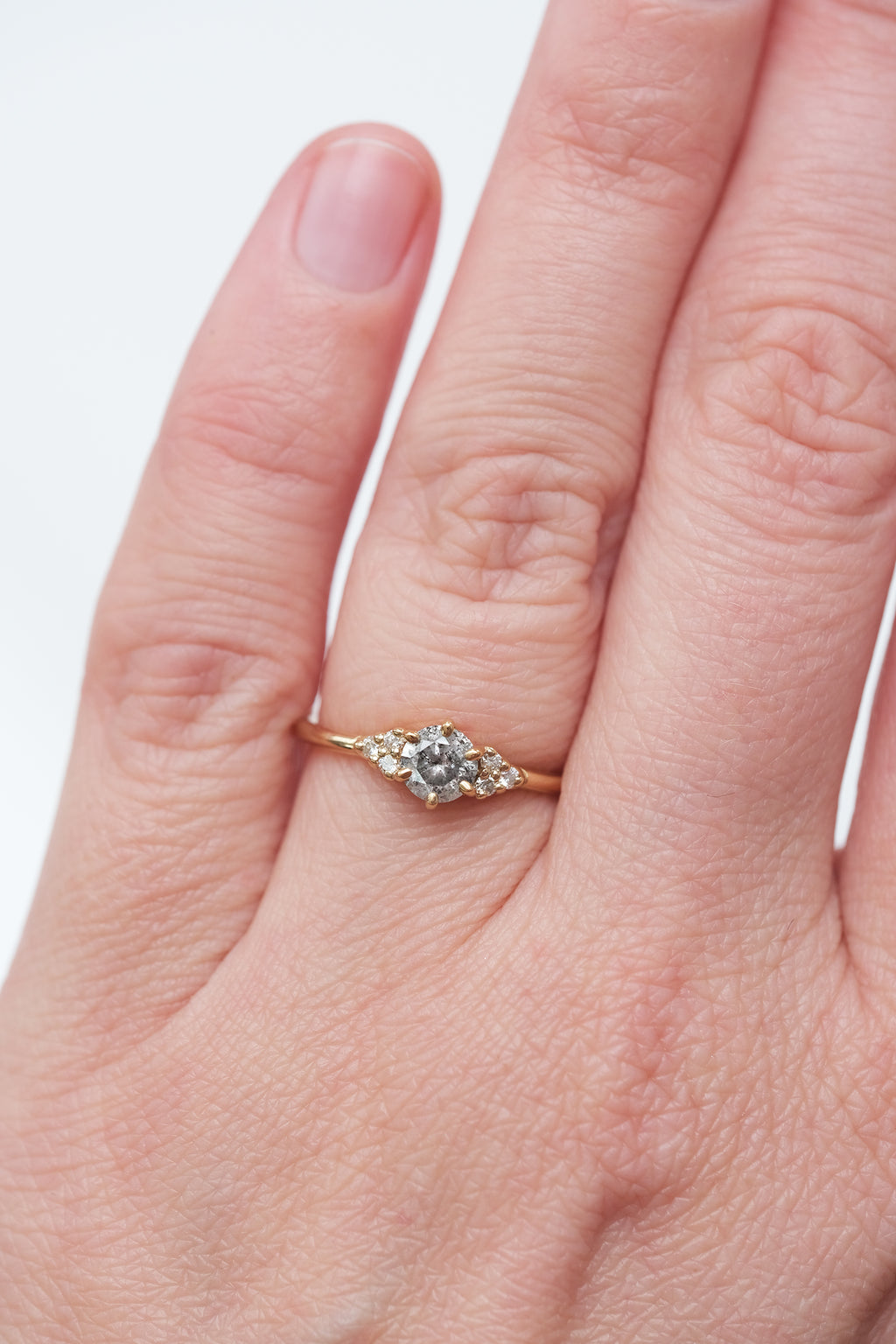 READY TO SHIP // TALIA Salt & Light Gray Pepper Diamonds 0.48ct