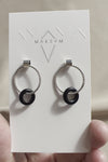 LAST CHANCE // Twisted hoop + black onyx earrings // Silver