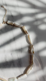Collier de perles Biwa rectangles