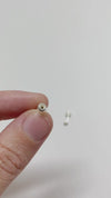LAST CHANCE // Silver circle earrings + gold ball // 2 tones