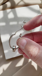 DERNIÈRE CHANCE // Boucles d'oreilles anneaux ovales + rondelles // Argent + Perles
