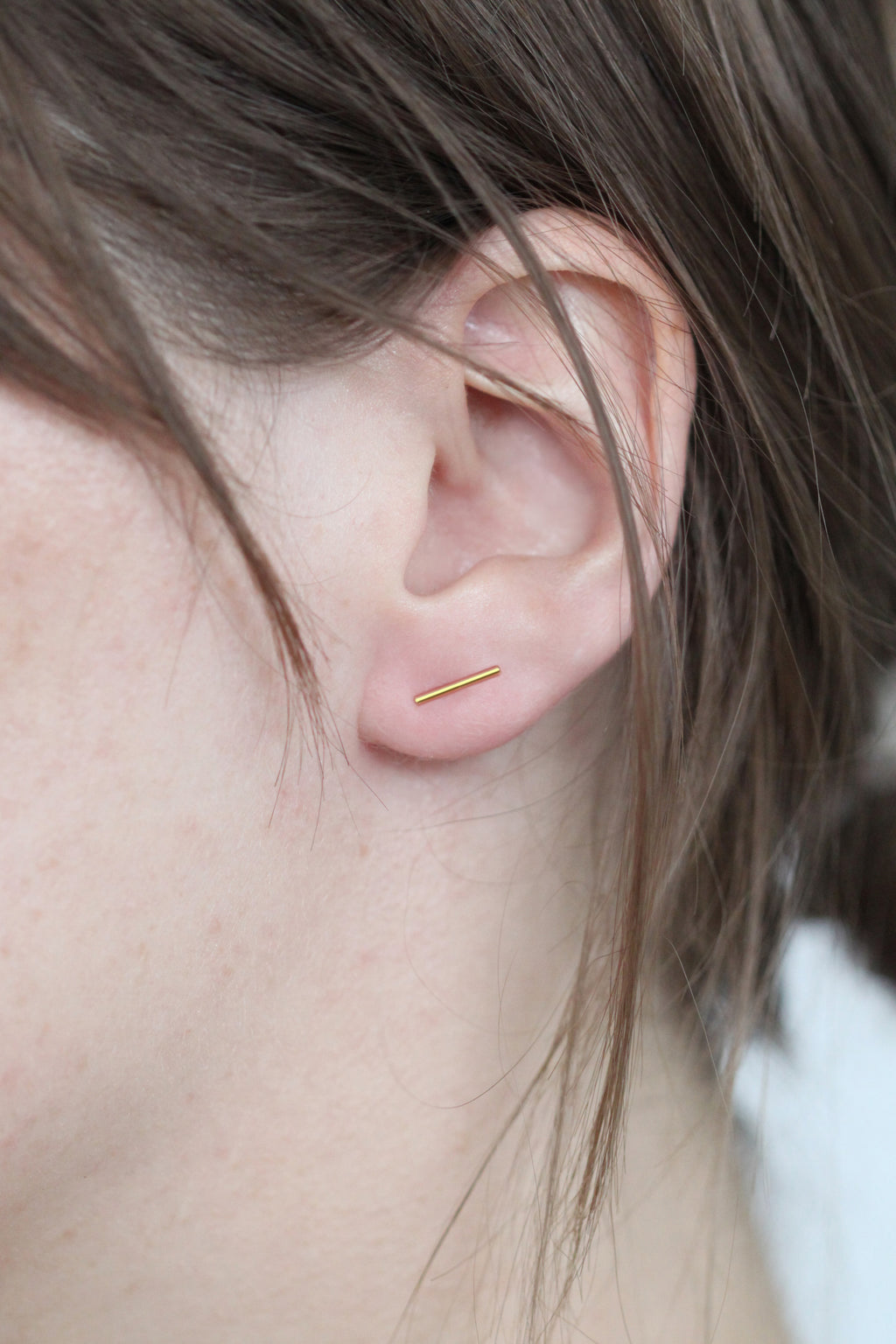 Boucles d'oreilles barres // 10 mm // Doré