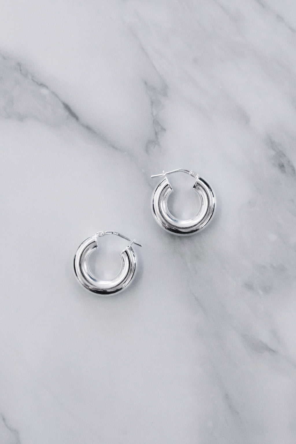 Silver hoop earrings