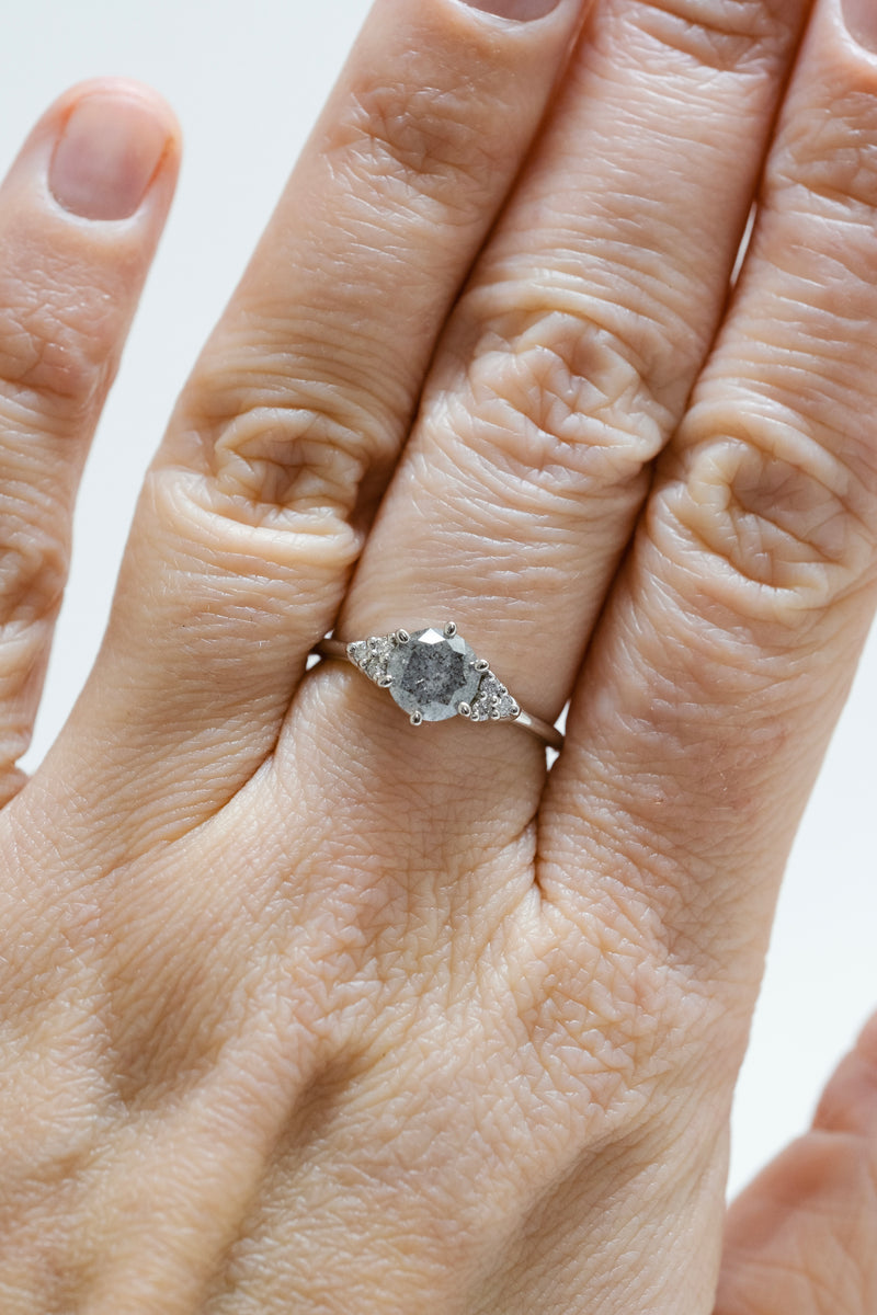 READY TO SHIP // TALIA ring // Salt and pepper gray diamond 1.11ct