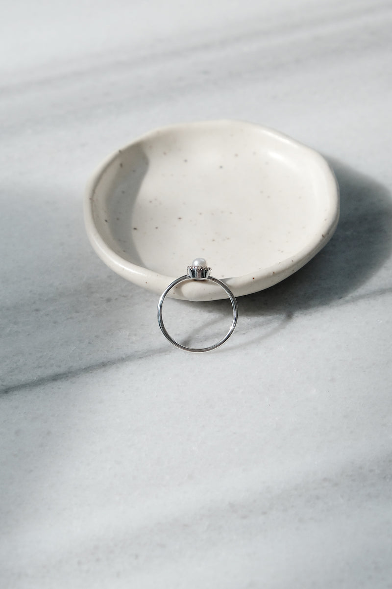 ÉCHANTILLON // Bague EVA // Argent + CZ + Perle