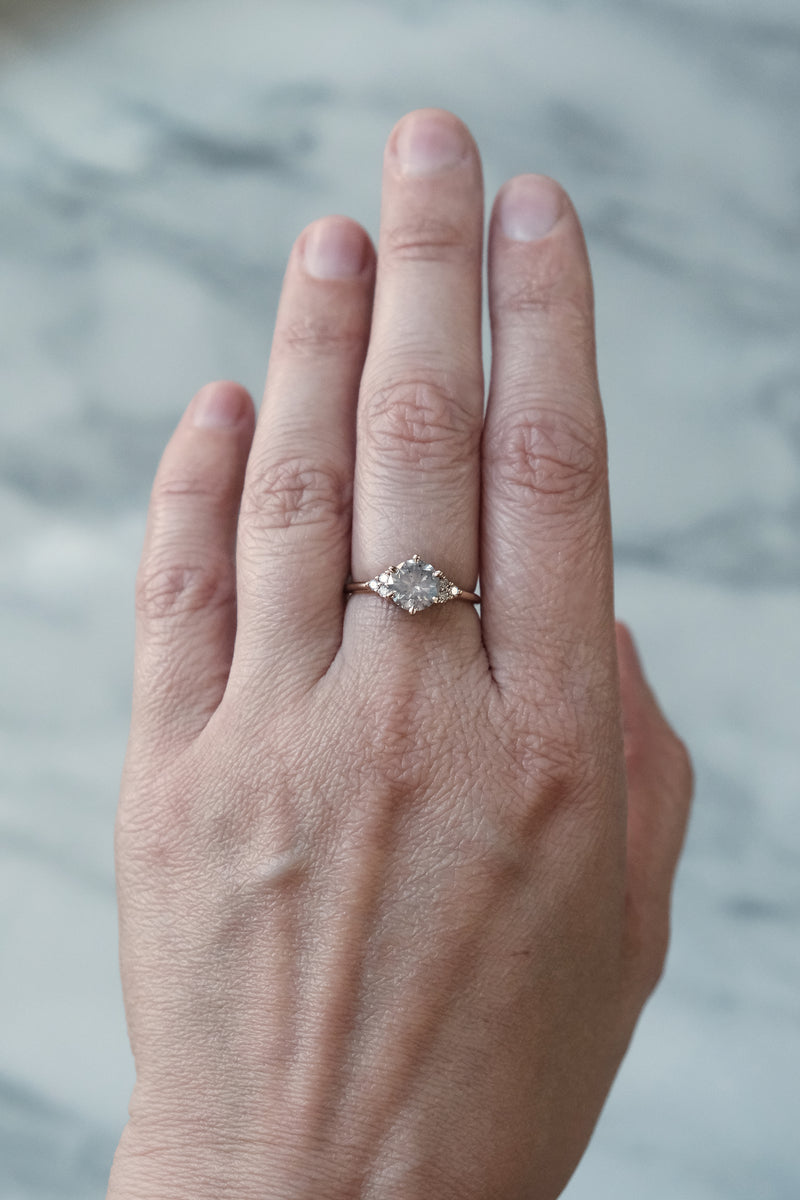 READY TO SHIP // TALIA ring // Salt and pepper gray diamond 1.47ct