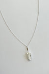 LAST UNITS // Long rectangle Biwa pearl necklace // Silver
