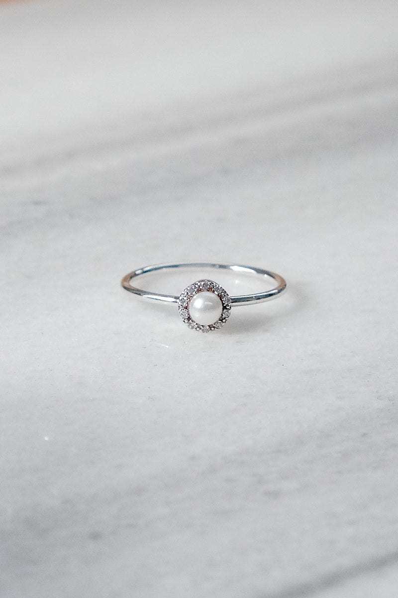 ÉCHANTILLON // Bague EVA // Argent + CZ + Perle
