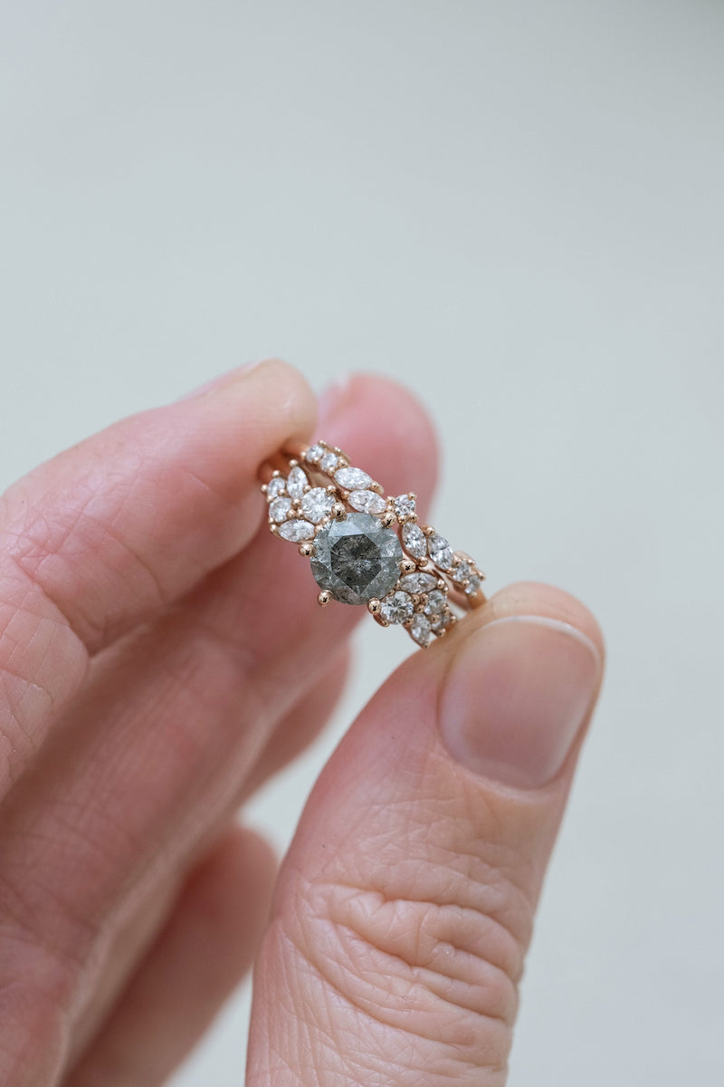 MILANA ring // Salt and pepper gray diamond 1.14ct